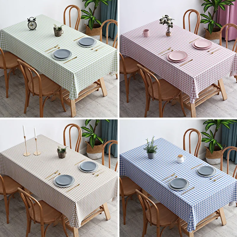 

Small Lattice Decorative Cloth Tablecloth Waterproof, Oil-proof, Ironing and Non-washing Tea Table Cloth Pvc