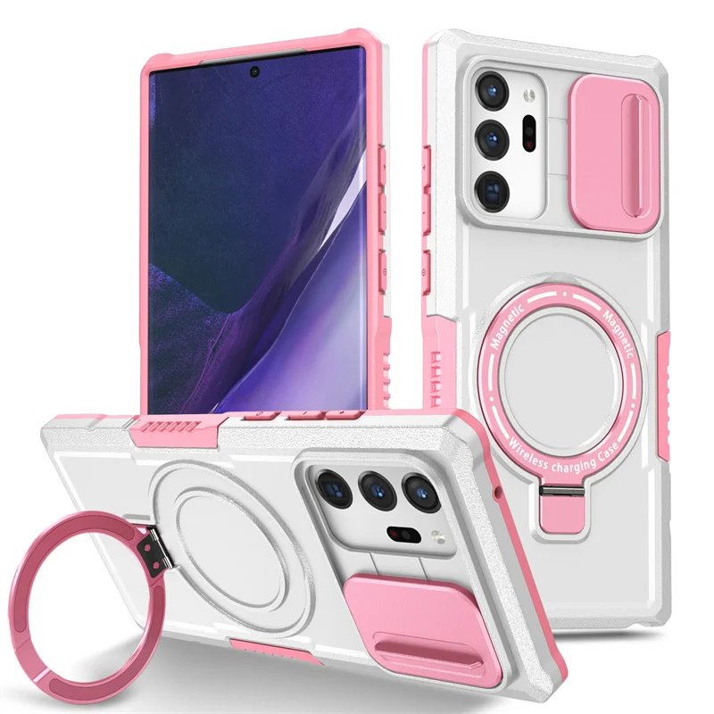 Luxury Magnetic Wireless Charging Case with Ring Holder