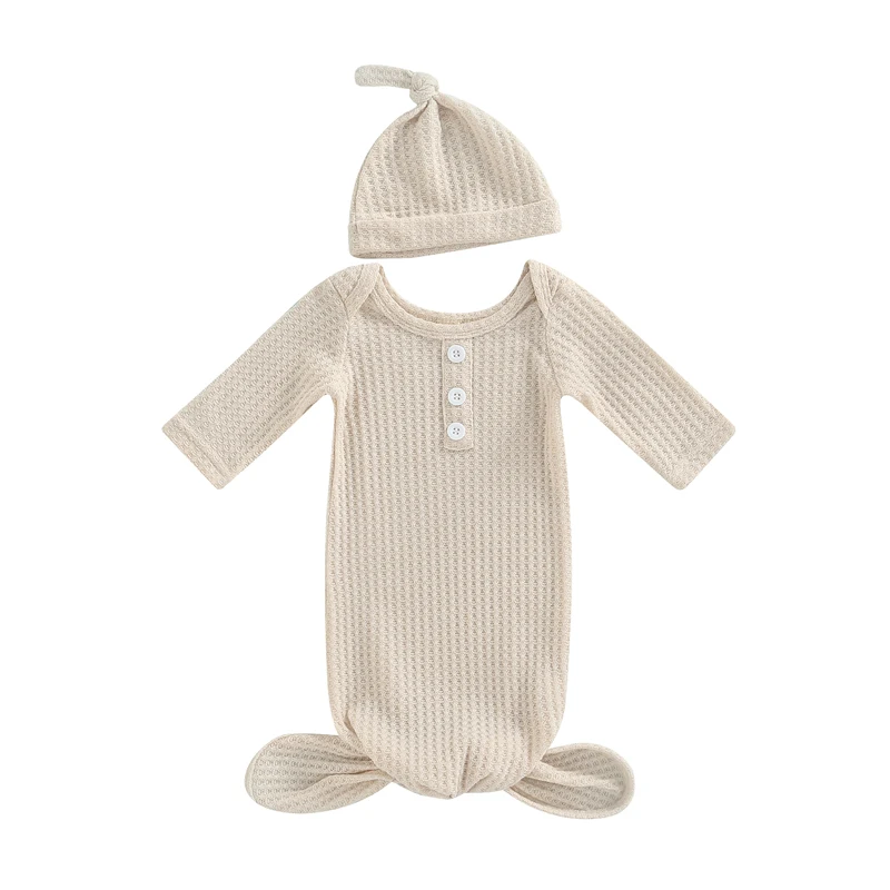 Baby Girl Boy Coming Home Knotted Gown Unisex Newborn Infant Sleep One size Outfit Cute Baby Winter Pajamas