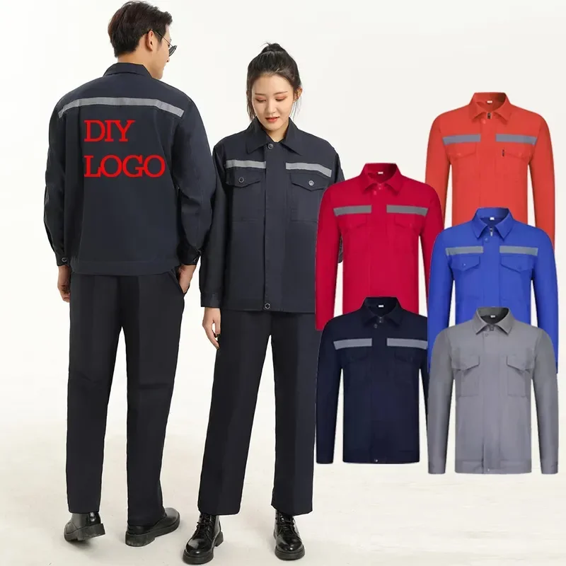 

Overalls Long-sleeve Logo Strip Labor Workshop Thin Clothes Reflective Clothing Section Customized Men's Tops Insurance Summer