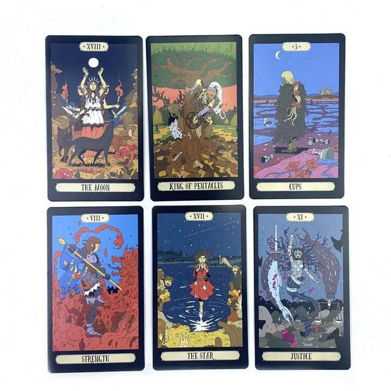 Cute Tarot Cards Deck of Magic Witch Divination Fate Table Game Online  English Version 78 Card Family Party Board Games Card