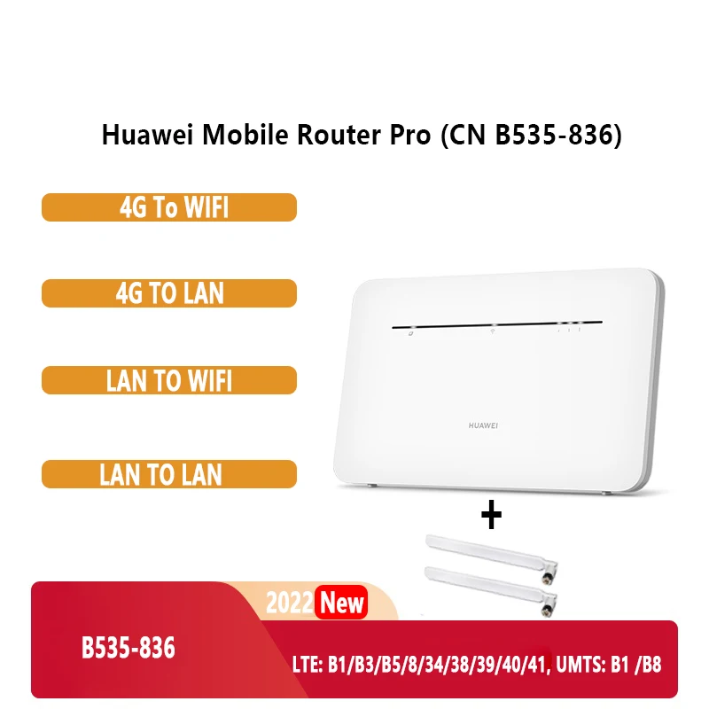 HUAWEI 4G Router Pro B535 836 LTE 300 Mbps Dual Band Wi Fi Hotspot Micro SIM