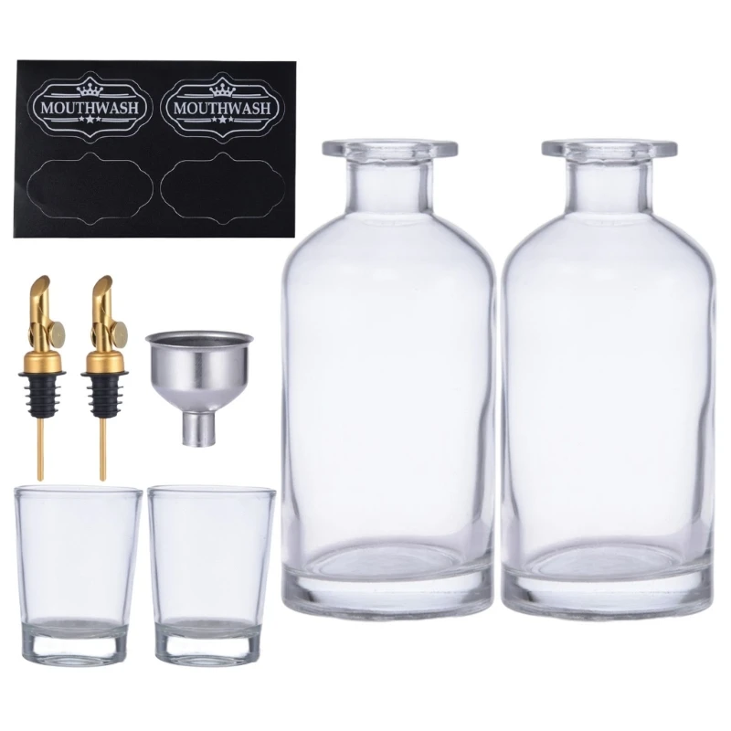

1Set Automatic Mouthwash Dispenser Bathroom Clear Liquid Toothpaste Breath Freshener Refillable Bottle Pour Spout Drop Shipping
