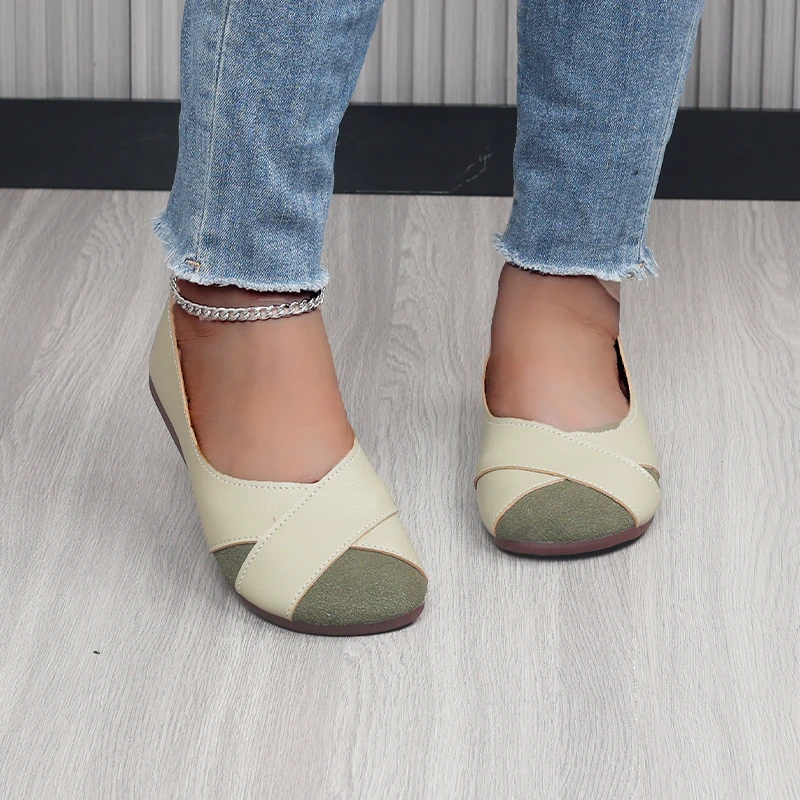 Women's Flats Shoes Loafers Casual Barefoot Moccasin Woman Slip-on Comfortable Spring Elegant Low Heels