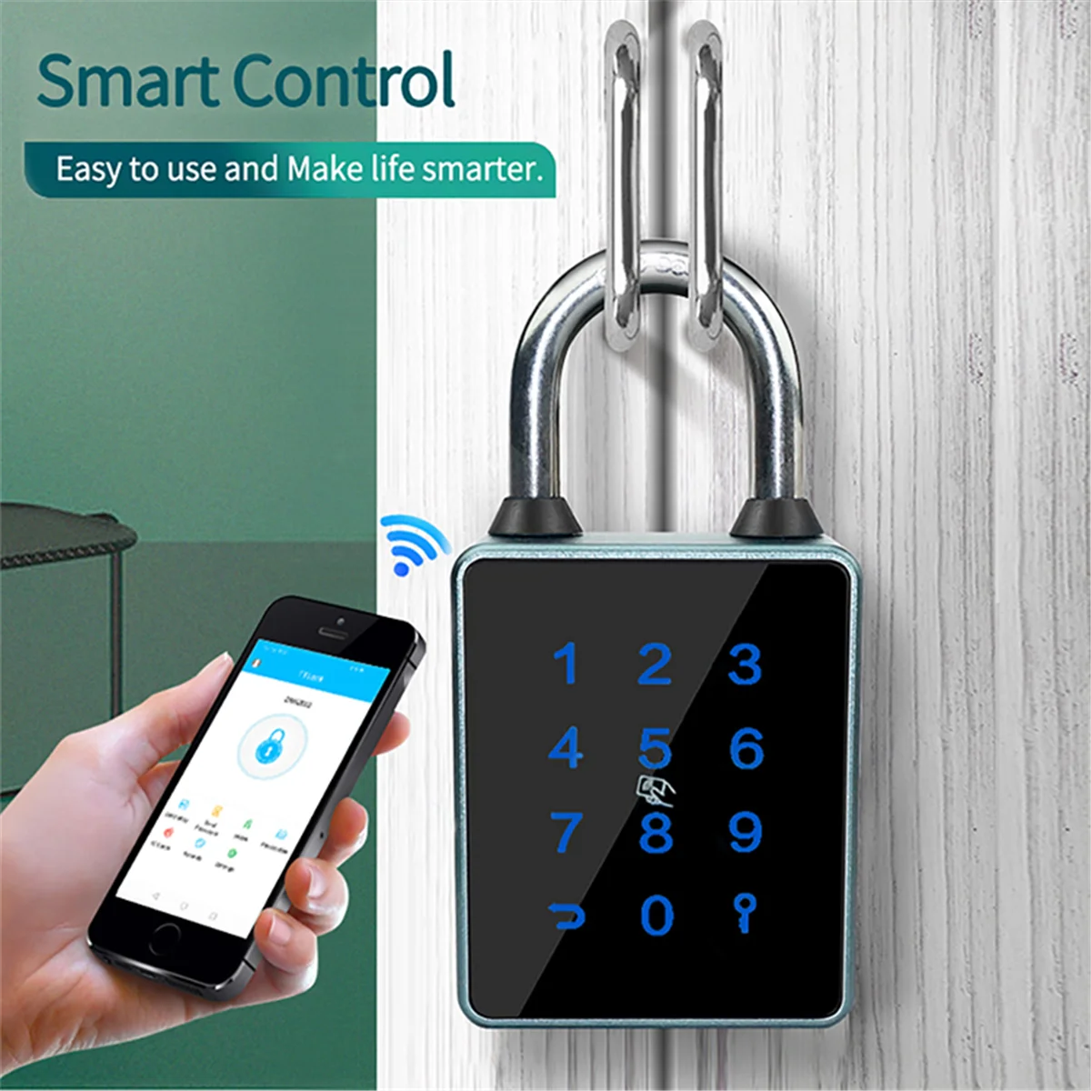 Y31A TTLock Password Bluetooth Padlock Touch Screen RFID IC Card Key Home Security Waterproof Cabinet Electronic Padlock