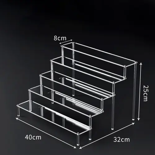 1-5 Tier Acrylic Display Risers Clear Shelf Doll Clay Figurine Display Stand for Desserts Perfume Organizer Showcase W-10 - Image 12