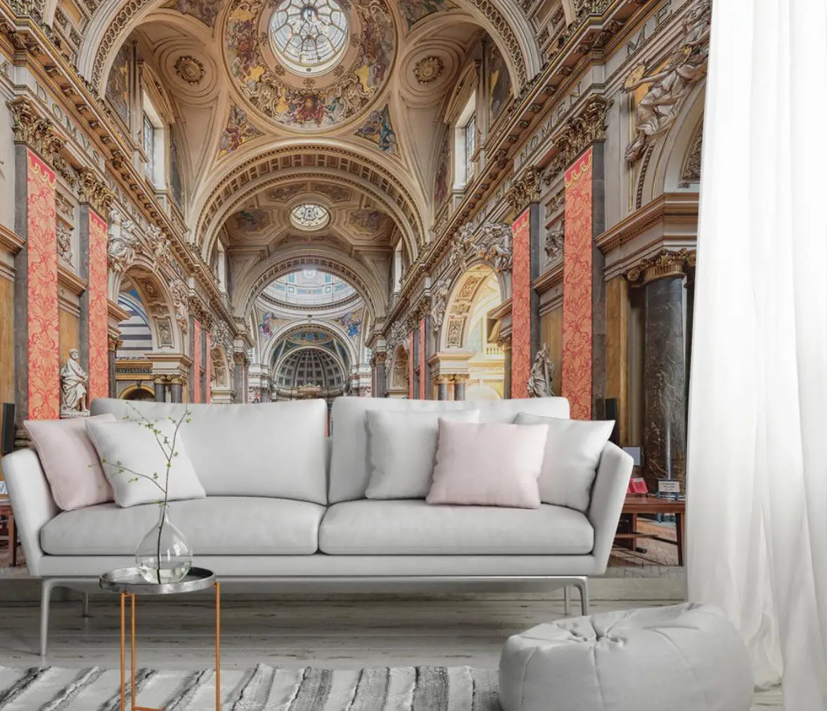 beibehand papel de parede para quarto em grande piscina de pintura europeia lâmpada de teto mural de teto papel de parede angel papel de parede