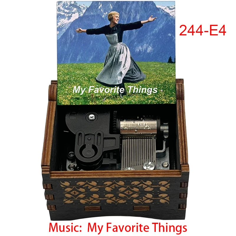 Charming Wooden Music Box with Famous Movie Melody