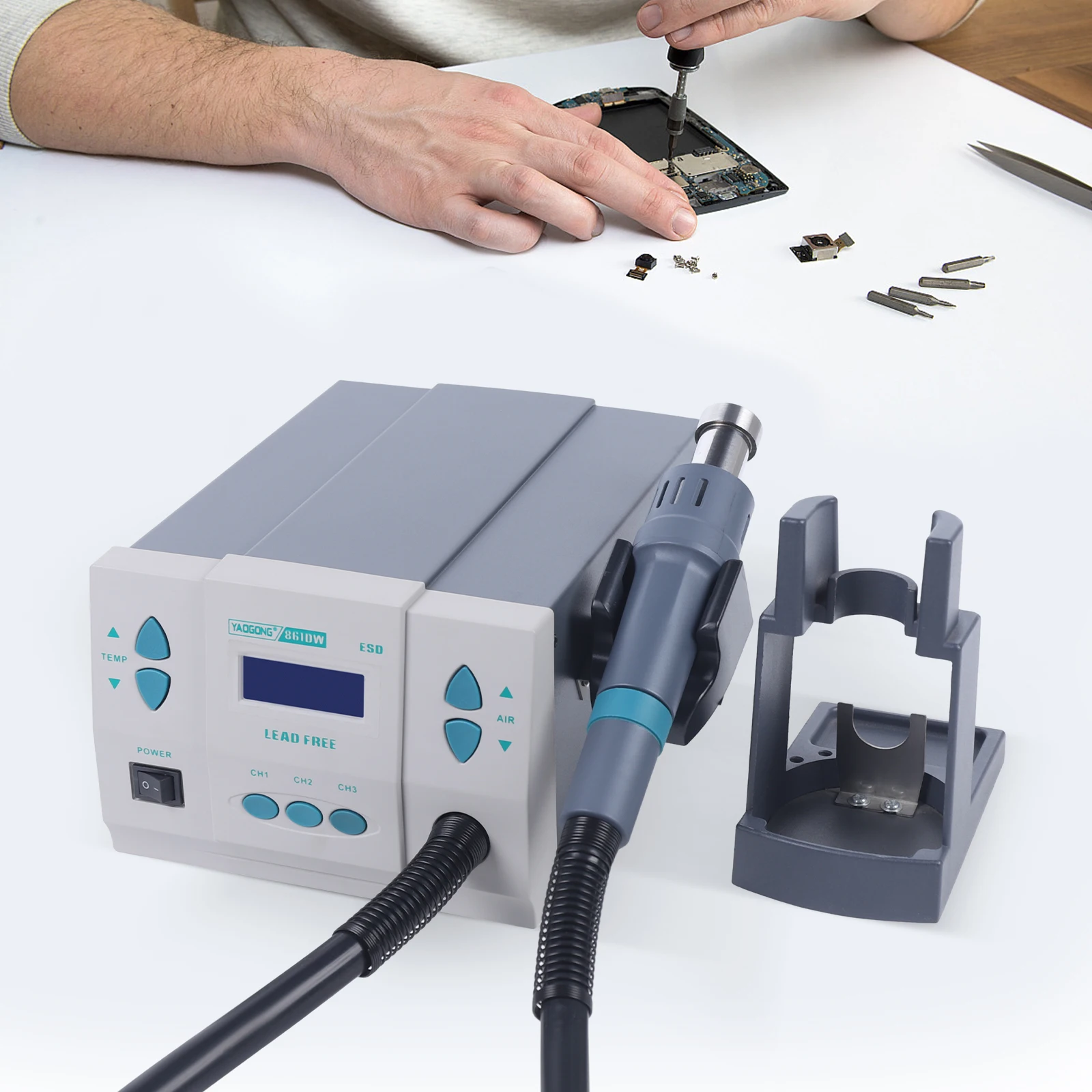 1000W Soldering hot air heat gun Digital display Air rework station 861DW Ac 110V
