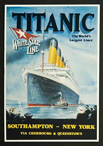 

Titanic 8x12 Inch Vintage Retro Decor Metal Tin Sign