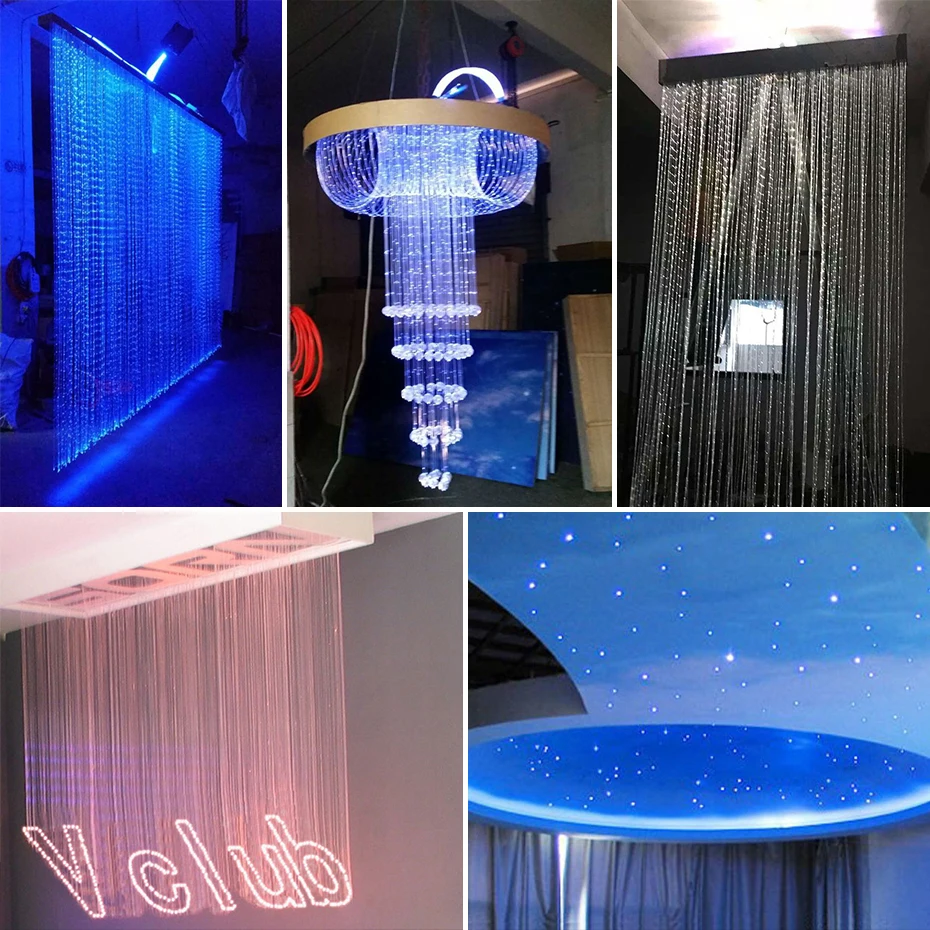 ALIEN End Grow Fiber Optic Cable 0.25MM 0.5MM 0.75MM PMMA Plastic Fiber Optic Roll for Star Sky Ceiling DIY Decorative Lighting fiber optic cable