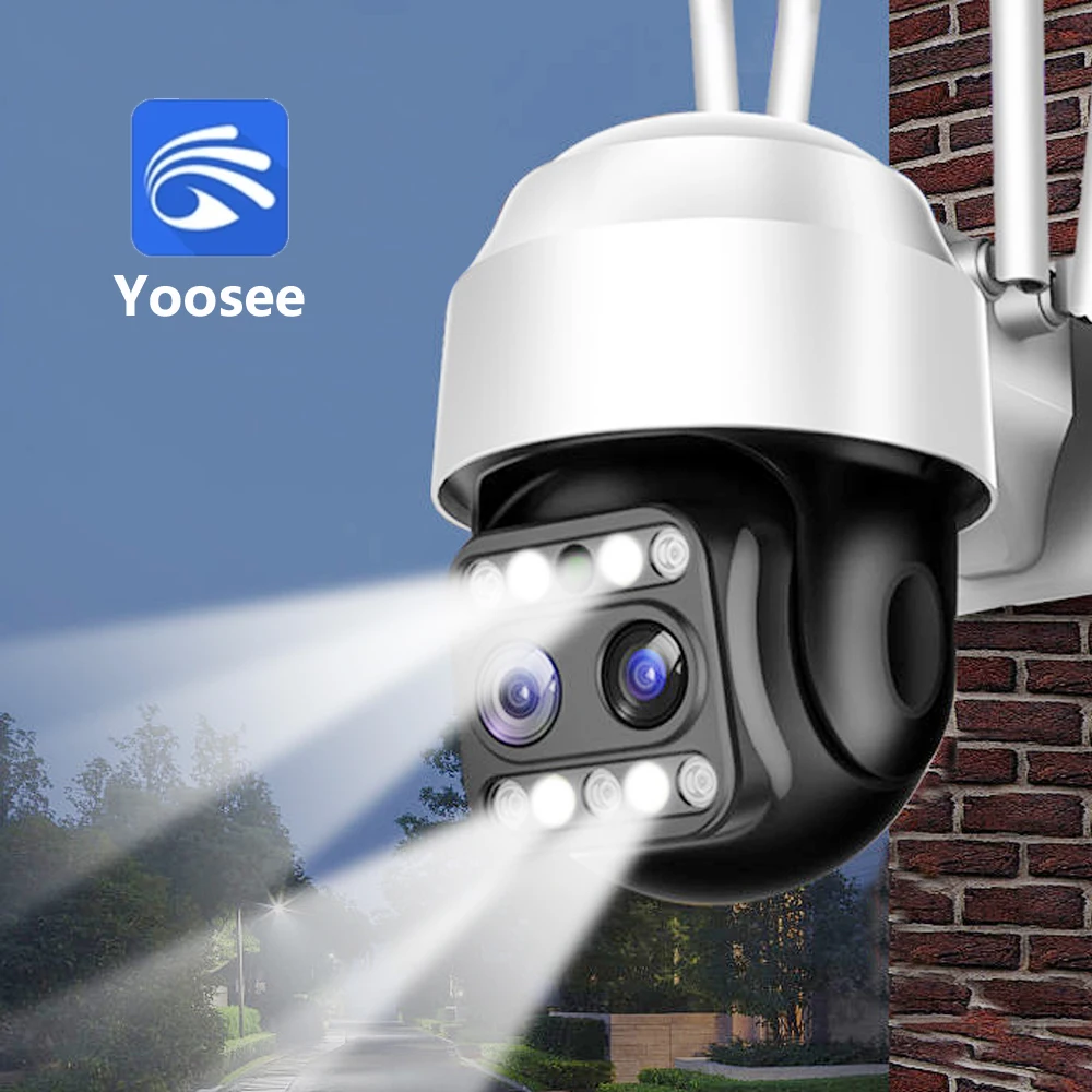 Yoosee 3MP 5MP WiFi PTZ Camera Dual Lens Outdoor 4X Zoom CCTV Motion Detection Wireless H.265 Video IP Camera Home Security