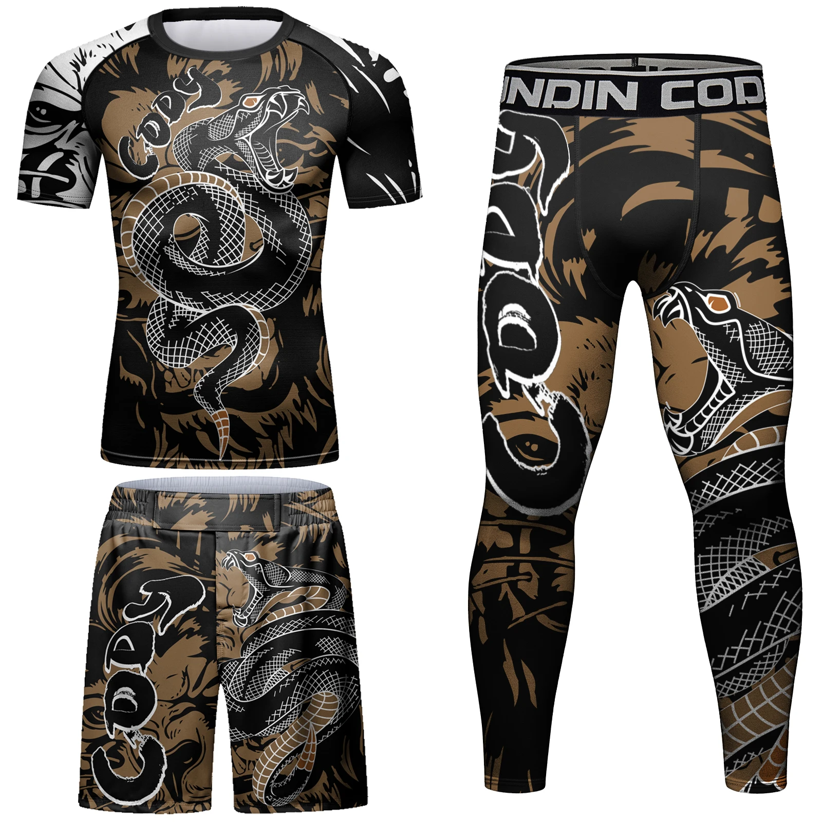 Cody Lundin Rashguard Tracksuits For Men’S Mma Kickboxing Club Fitness Workout Gym Muscle-Building Tight Fighting Sportswear Kit 6