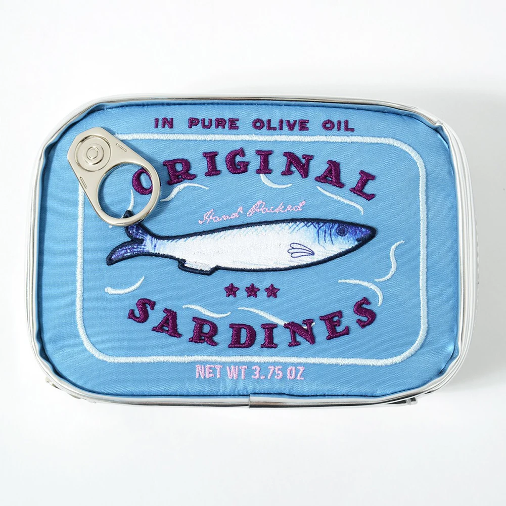 Canned Sardines Unique Cosmetic Bag Portable Toiletry Bag Fashion Zipper Women Wash Makeup Bags Man Bath Travel Bag For Vacation