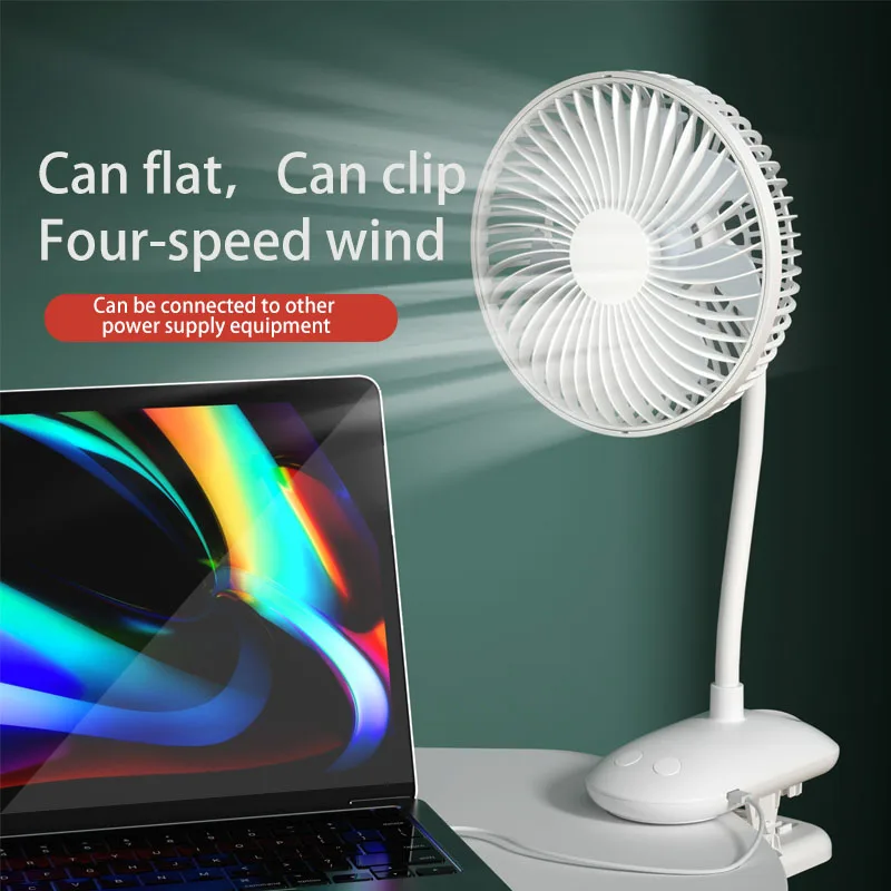 KASYDoFF USB Stroller Fans power bank fan Clip Fan Portable with 4 gears Quiet Clip on Mini Table Fan 720° Rotatable Battery Fan