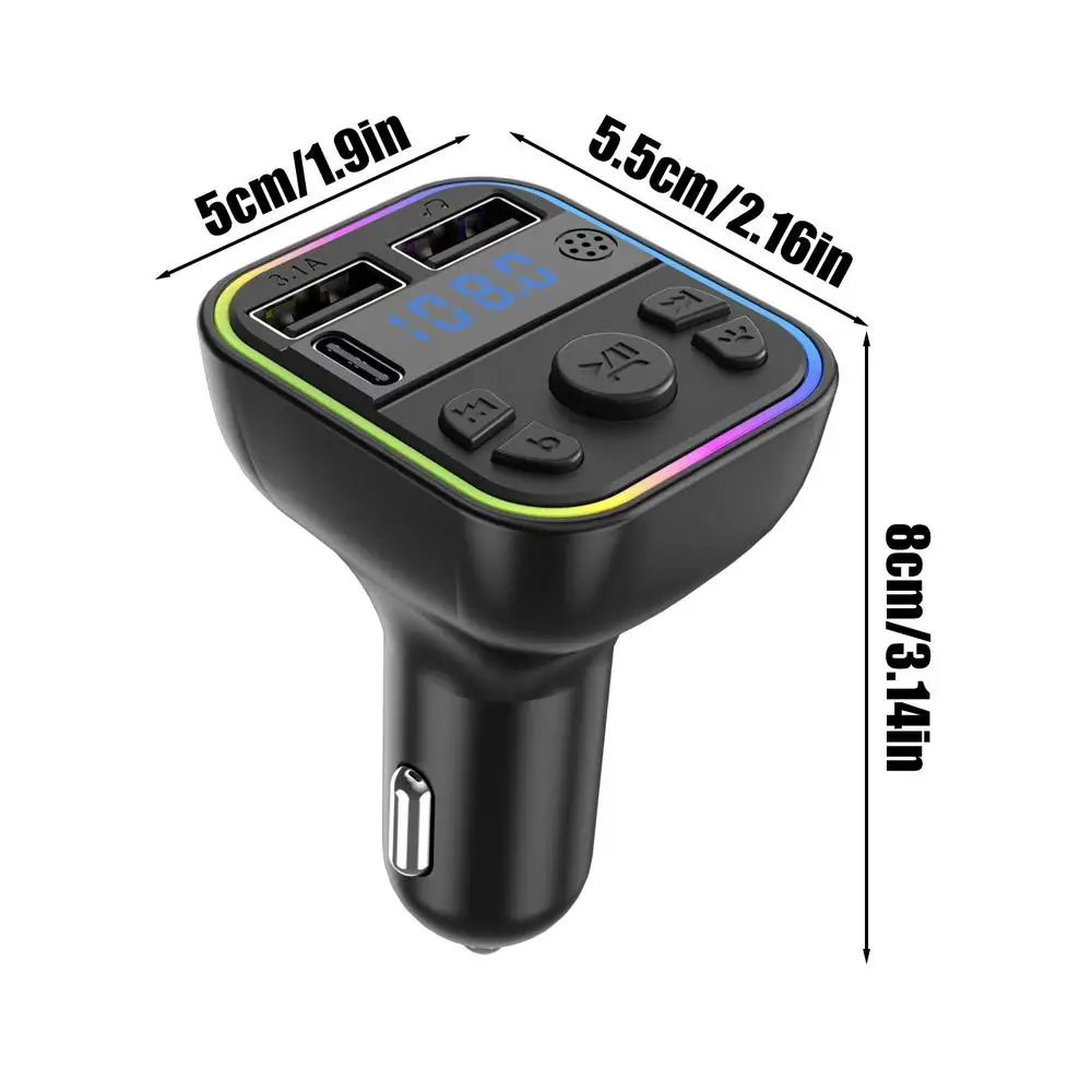 Auto FM-Transmitter M33 - Drahtloser Sender Mit USB-Ladung & RGB-Beleuchtung