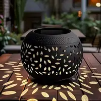 Lampe de Table solaire extérieure lampe à LED à énergie solaire évidé en métal bureau lanterne décorative Patio jardin lumière bureau lumière 3