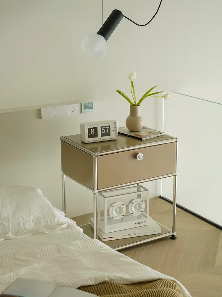 Usm Cabindt Nightsand Modular Furnituer Bed Side Table Holder Tavolini Da Caffè In Metallo In Acciaio Inossidabile Ins Polular Fashion