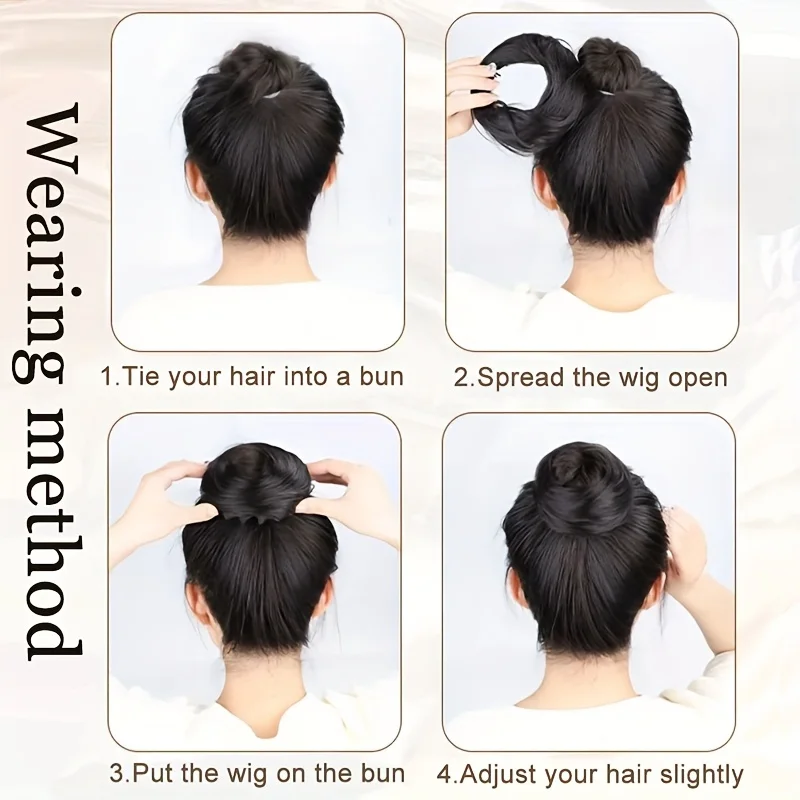 Synthetic Retractor bun Women'S Magic Hairdo 4 inch Adjustable Hair Suitable for Design Hair Accessories Daily wear Chignon wig