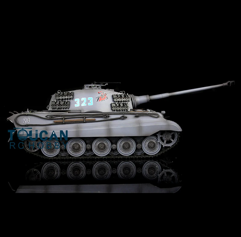 1/16 7.0 2.4G Henglong King Tiger RC Tank FPV 3888A 360 Turret Barrel Recoil Smoke Effect Armored Adult Toy TH17536-SMT7 4