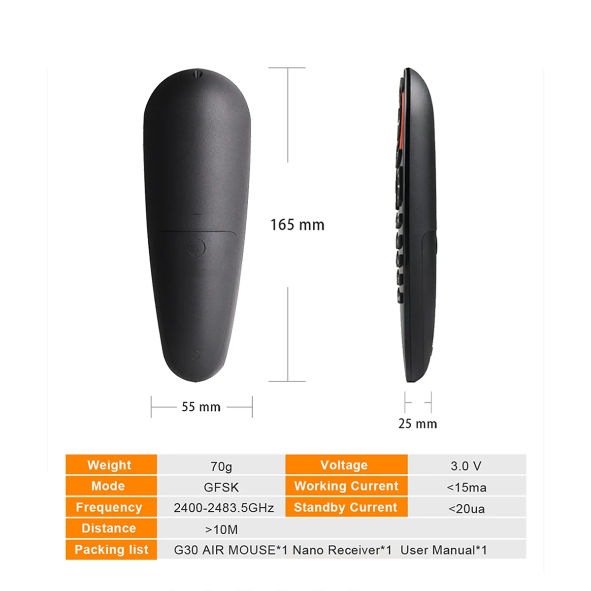 

2X G30S Voice Air Mouse Remote Control 33 Keys IR Learning Gyro Sensing Wireless Smart Remote for Android TV Box