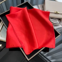 2025 Latest Women's Solid Silk Shawl Hijabs Pashmina Foulard Bandana Bandannas Popular Sunscreen Headcloth 60cm Square Scarf - Image 2