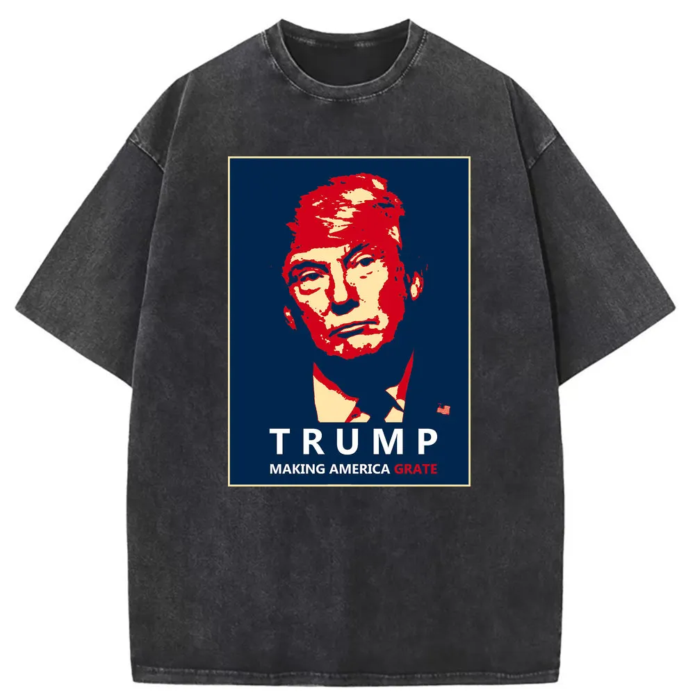 

2023 Popular Grate Richard Reeve Trump T Shirt Simple Style Tshirt Washed Long Sleeve Vintage Clothes Women Sweatshirts