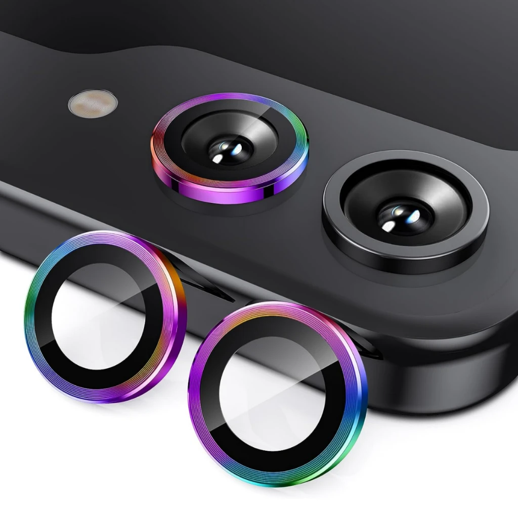 Premium Metal Camera Lens Protector with 9H Tempered Glass - Anti-Scratch Shield