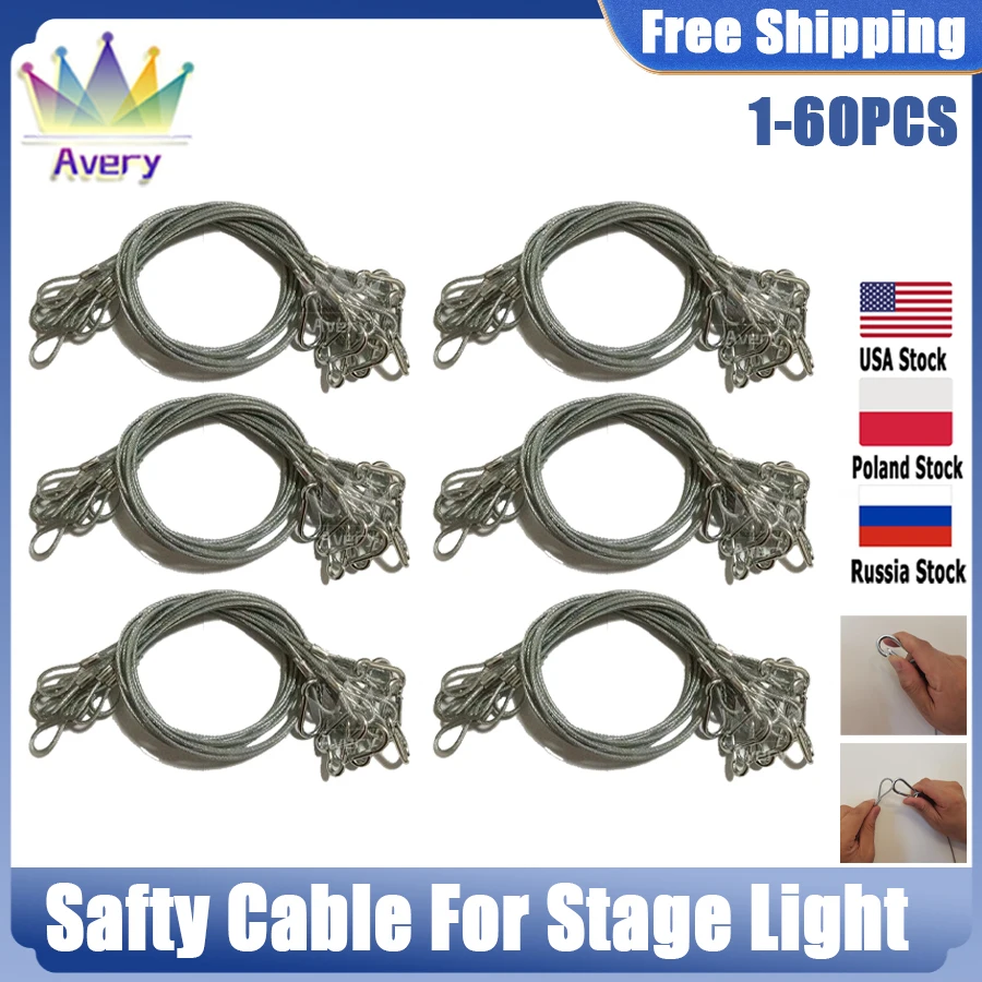 

1-60 кабелей, бесплатная доставка, длинный трос, трос для сцены, трос безопасности, стальная проволока для дискотеки, светильник, движущаяся головка, для диджея