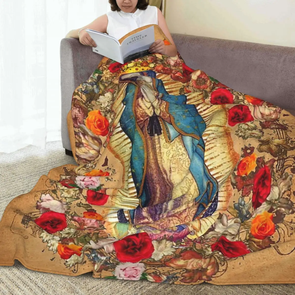 Our Lady Of Guadalupe Virgin Mary Catholic Mexic Blankets Fleece Warm Sofa Throw Blankets For Home Office Throws Bedspread Quilt 5