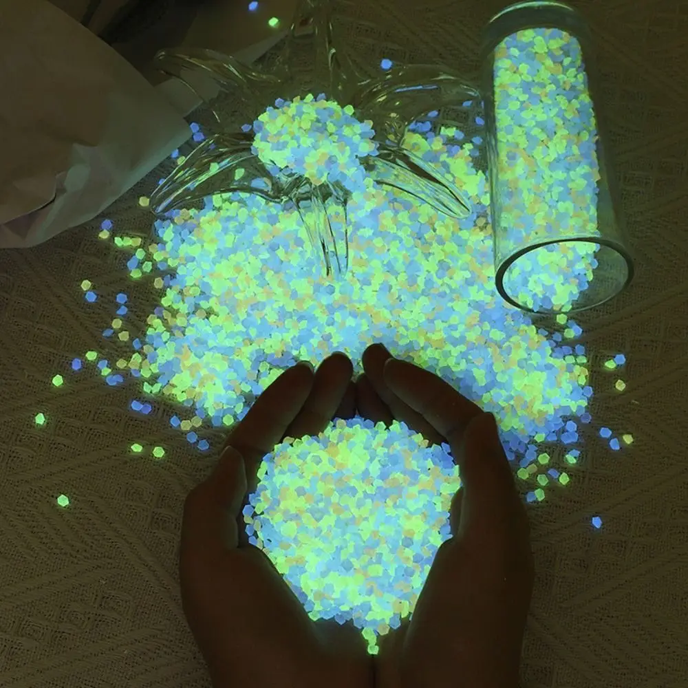 1000pcs 3-5mm Luminous Sand Glow In Dark Pebbles Stone Home Garden Yard Outdoor Path Lawn Decorations Fish Tank Aquarium Decor