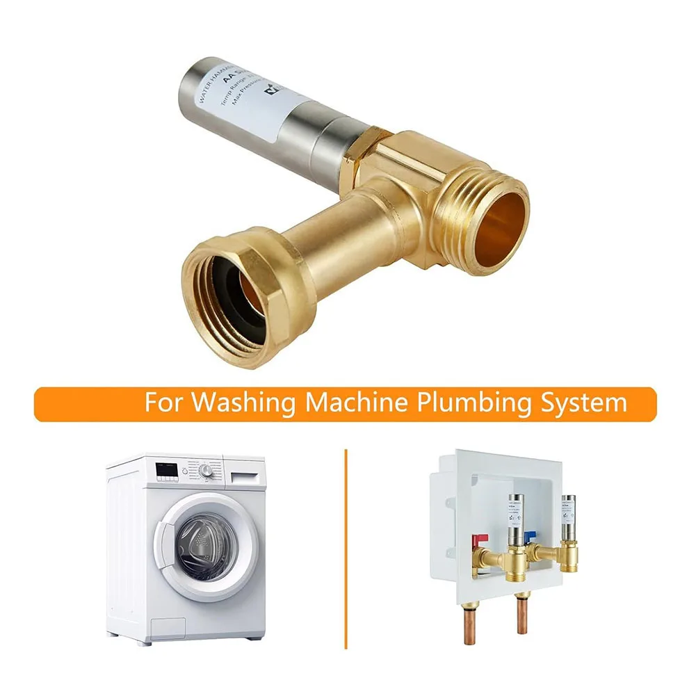 Reduces Noise Stainless Steel Angle Water Hammer Arrestor Washing Machine Angle Water Hammer Arrester 3/4" Malex3/4" Female