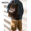 NASVA Genuine Leathe Men's Backpack Vintege  Hiking Backpack Casual  School Backpack  Coffee Business   For 15.6 In Laptop  Bag 1