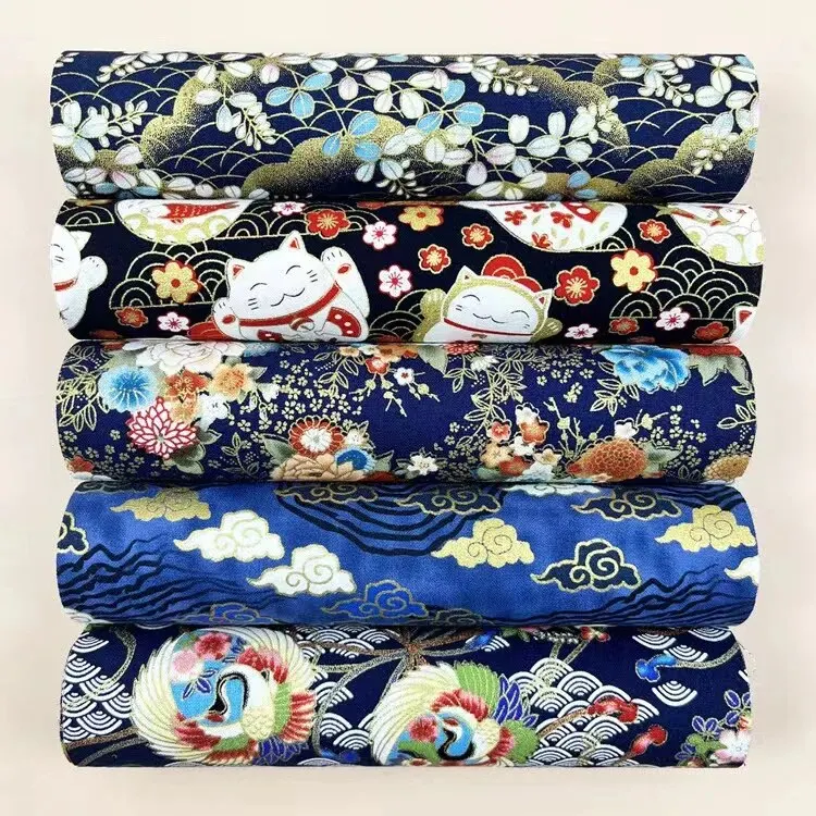 5pcs Premium Cotton Printed Fabric for DIY Crafting and Sewing