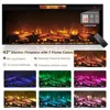 Fireplace TV Stand for 80 Inch TV - Farmhouse Entertainment Center with 42" Electric Fireplace & LED Lights,for Living Room 2