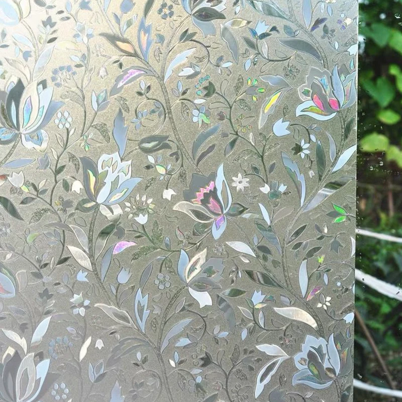 Window Film Window Privacy Film Window Sticker 3D Window Privacy Film Static Cling Decorative Glass Window Film Anti Look Wallpaper Frosted Glass Sticker for Room