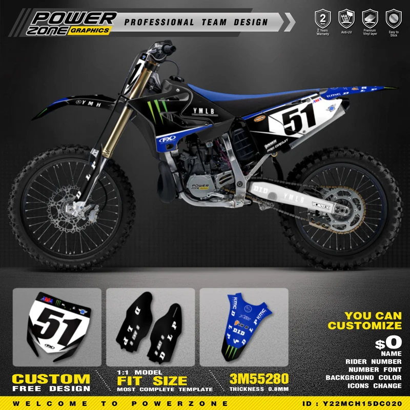 PowerZone Ŀ  ׷  Į, 3M ƼĿ ŰƮ, ߸ 2015-2021 YZ125-250 2016-2021 YZ250X 16 