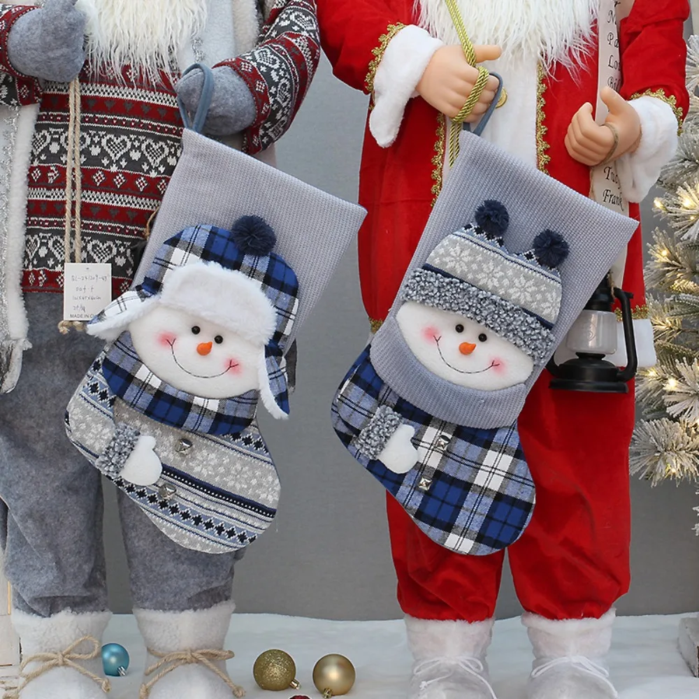 

Santa Stocking Sock Christmas Candy Bags Home Merry Christmas Tree Decorations Ornamets Pendants Snowman Socks Fireplace Hanging