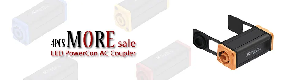 Description Picture 2 of item1pc New Arrival LED PowerCon AC Coupler Adapter Extender connector High quality Speakon Panel mount straight adapter
