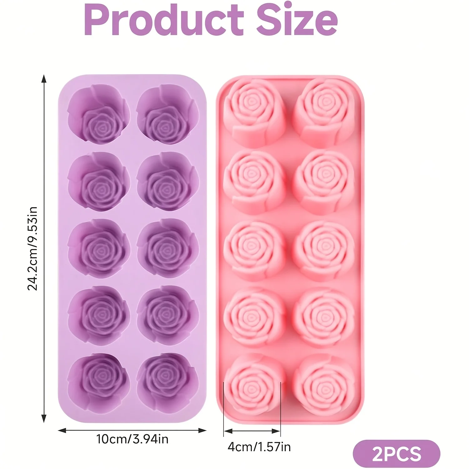 Floral Silicone Molds for Chocolate, Jelly, Soap, and Cupcake Decorations