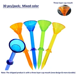 Pack of 30 Premium Large Plastic Golf Tees - Enhanced Three - Layer Design, Transparent Finish (30pcs TE017)
