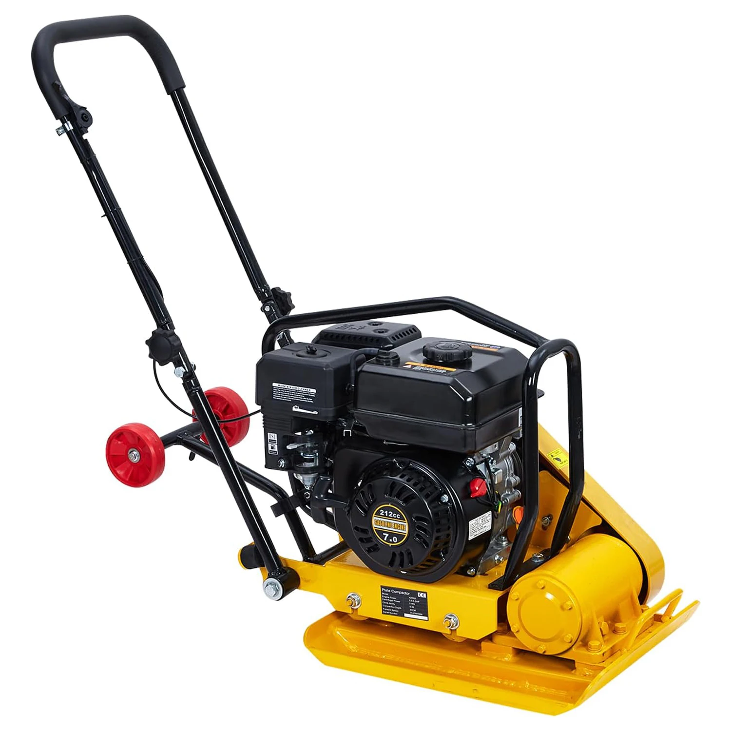 Plate Compactor 7HP 212cc Gas Engine 5,600 VPM 4200 lbs Force Vibratory Compaction Tamper for Walkways Patios Paver Landscaping