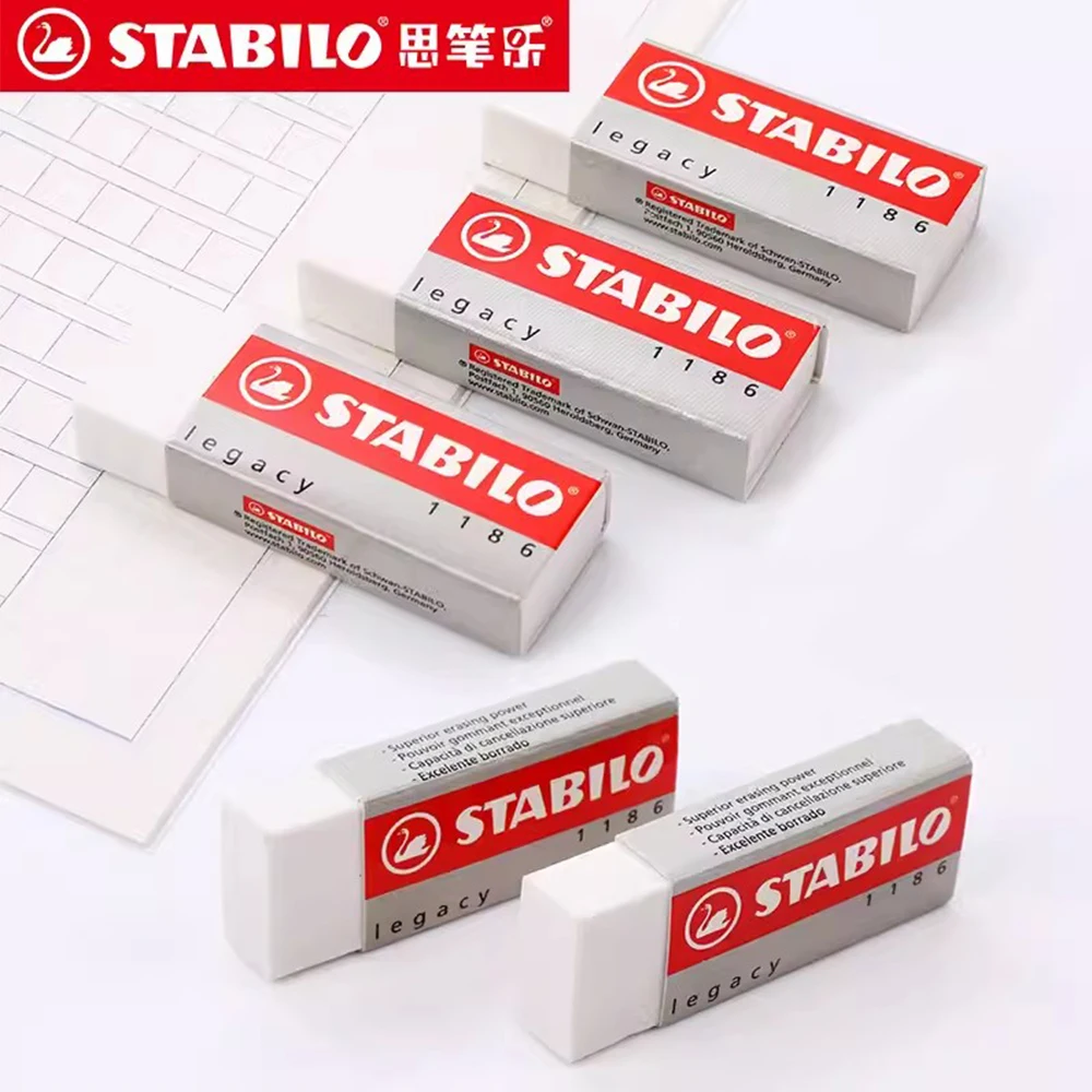 독일 Stabilo 지우개, 1186 학생 드로잉 하이라이트, 깨끗하고 부드러운 흰색 지우개, 어린이 학교 용품, 미술 문구, 5 개
