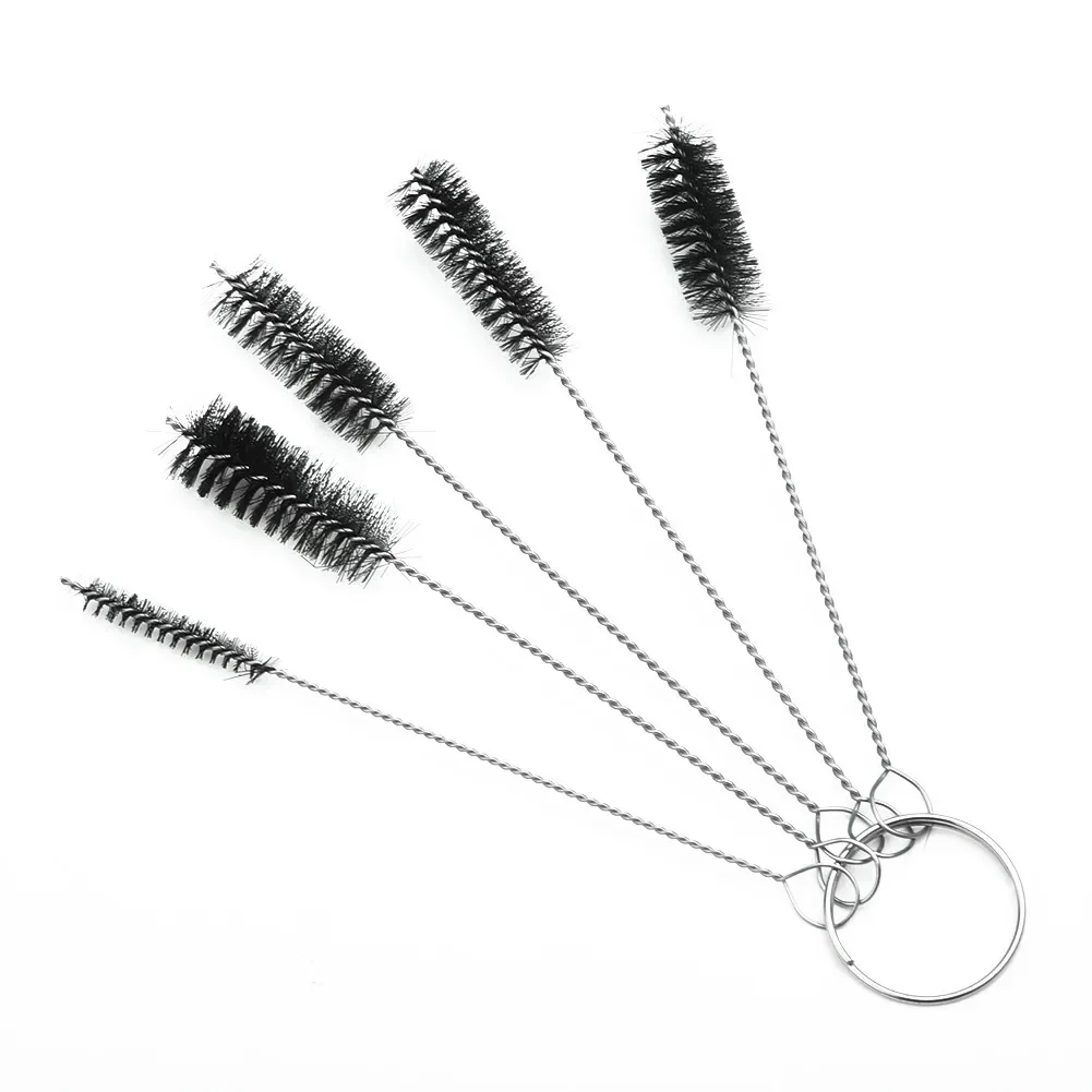 Round Pipe Steel Wire Brushes Cleaning Wire Brush for Pipe Glass Cleaning Tube Cylinder Bores 5pcs