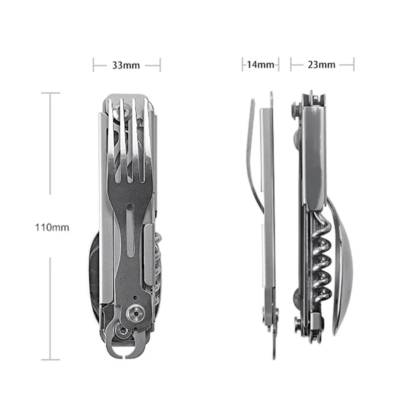 Camping Cutlery Portable Tableware Camping Cookware Portable Cutlery Titanium Tableware Multifunctional EDC folding outdoor tableware camping portable meal knife fork spoon bottle outdoor camping cookware titanium