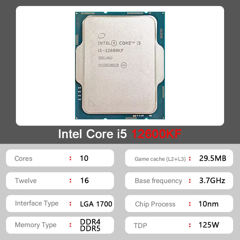Intel Core i5 12600KF I5-12600KF 新しい CPU プロセッサ LGA 1700