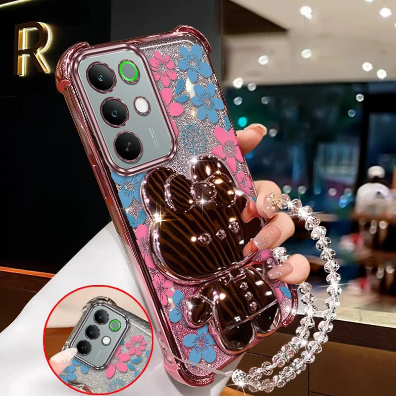 Bright Flowers Phone Case Set with Lanyard and Stand - 3 Piece Set