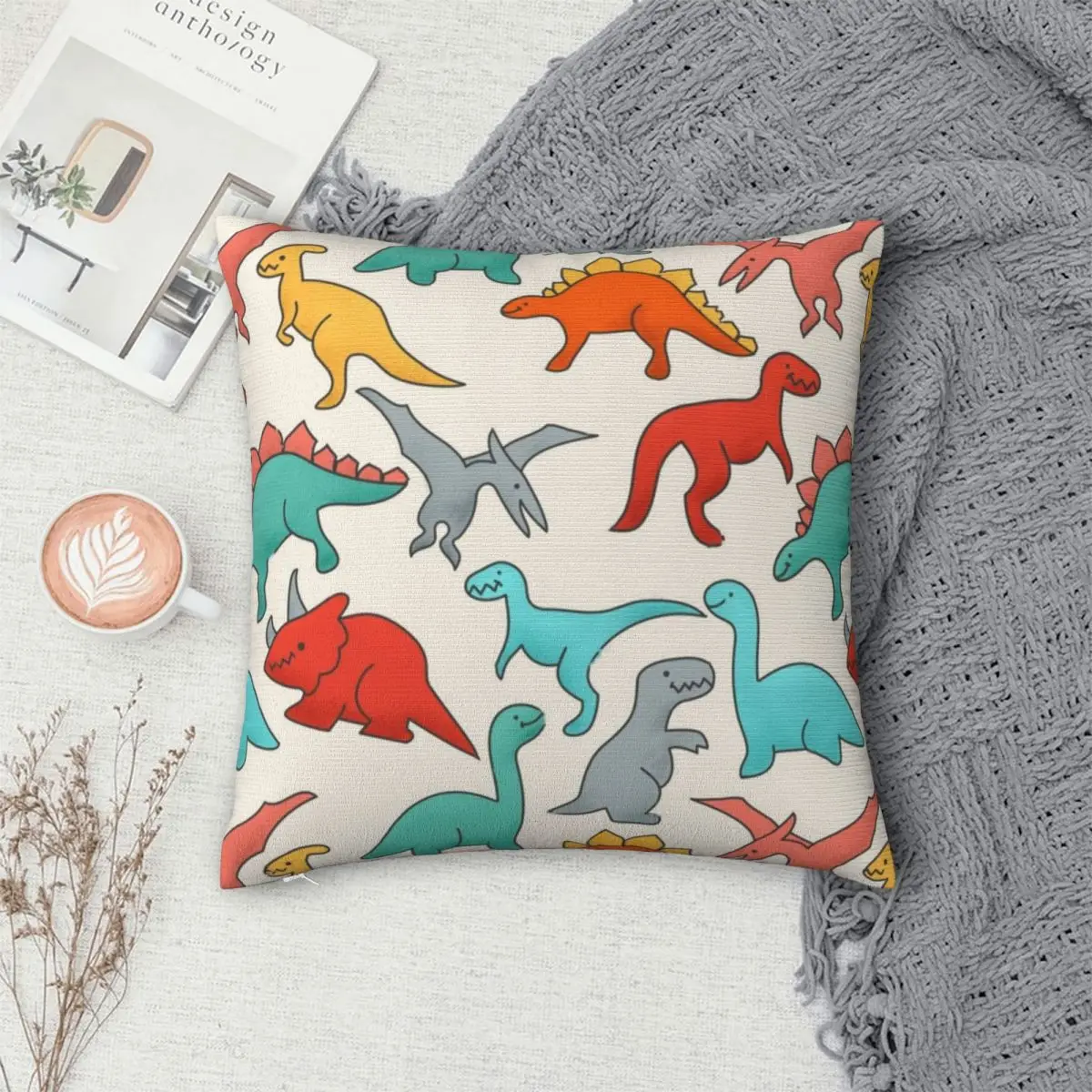 

Dinosaur Pattern Pillowcase Polyester Pillows Cover Cushion Comfort Throw Pillow Sofa Decorative Cushions Used for Home Bedroom