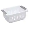 Small Stacking Basket, Open Plastic Bin, Space Saving Organizers, White 1