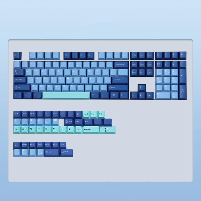 Chaves Conjunto Gmk Voyage Azul Keycap Pbt Duplo Tiro Chave Tampões Cherry Perfil Keycaps para 64 68 84 87 98 104 Teclado Mecânico 156
